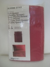IKEA RED Duvet Cover with Two Pillowcases Full / Queen size Cotton Bed Set - NEW