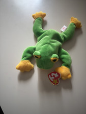 RARE RETIRED 1997 TY BEANIE BABY SMOOCHY THE FROG WITH PE PELLETS/ Tag Errors