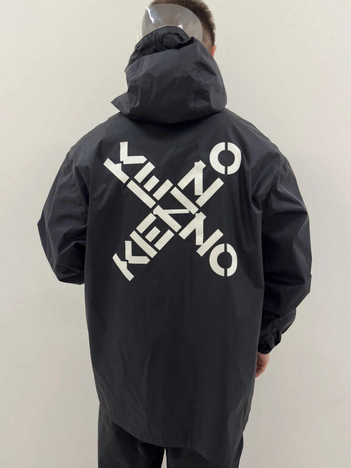 Giacca antipioggia Kenzo da uomo berretto grande logo taglia M