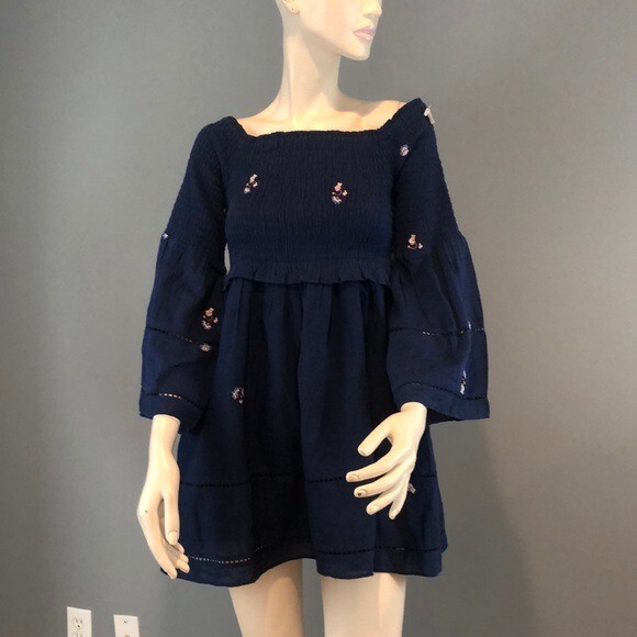 NWOT Free People Off Shoulder Embroidered Dress XS | eBay