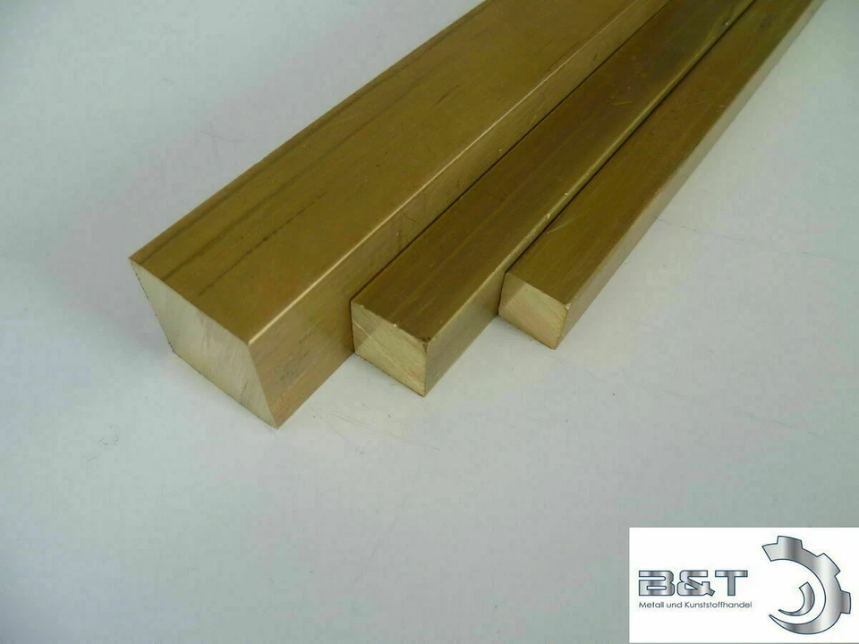 Messing Vierkant Messingstange ab 5x5 mm - 60x60 mm Abm. / Länge wählbar