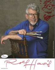 ROLF HARRIS HAND SIGNED 8x10 COLOR PHOTO      AWESOME+RARE WITH DRAWING      JSA