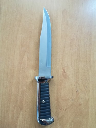 BOWIE KNIFE KLINGE mit BUFFALLO VERZIERUNG mit LEDERSCHEIDE - Picture 2 of 6