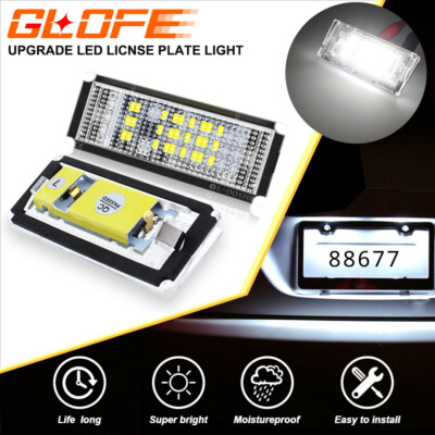 Carnuoc 18 LED License Plate Light For BMW E46 3 Series | 6500K Pure White Rear Lamp Assembly 323i 325i