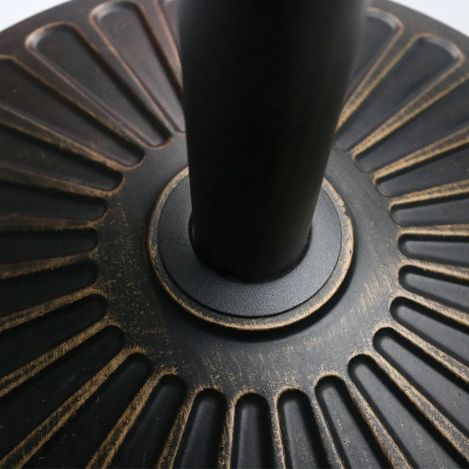 Base de paraguas antigua redonda de alta resistencia de 18" 30,2 libras para patio, exterior - bronce Foto 4 de 4