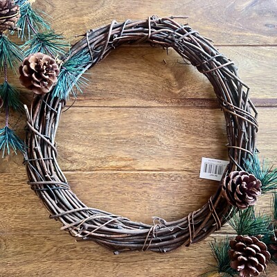 30cm Natural Vine Wreath Eco Friendly Door Ring Base Christmas Decoration  Wicker UK