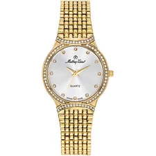 Mathey Tissot Women's Watch Classic Silver Dial Yellow Gold Bracelet D2681PYI