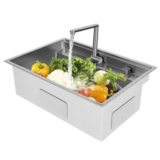 26.7inch 304 Stainless SteelKitchen Sink Drop in Single Bowl with Accessories