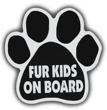 Dog Paw Shaped Magnets: FUR KIDS ON BOARD | Cars, Trucks, Refrigerators