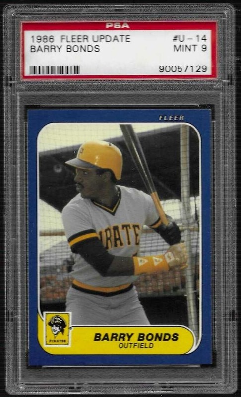 1986 FLEER UPDATE U-14  Barry BONDS PIRATES GIANTS ROOKIE CARD RC PSA 9 MINT