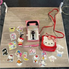 Hello Kitty Watch Set Small Purse, Pen, Bag Clip, Stickers NEW