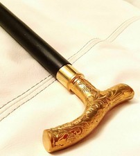 Classic Wooden Walking Stick Cane Brass Handle Handmade Nautical Gift