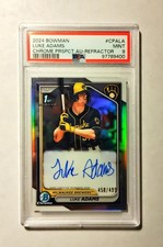 Luke Adams PSA 9 RC 2024 1st Bowman Chrome AUTO Prospect REFRACTOR /499 G6