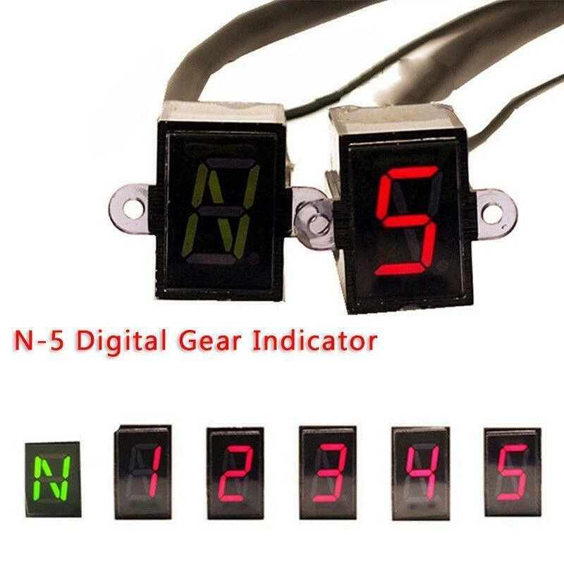Universal For Motorcycle Shift Lever Gauge LED N-5 Speed Digital Gear Indicator - Imagem 3 de 4