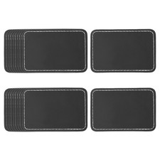 20 Pcs Leather Patches for Hats, Rectangle Leather Hat Patches, Black