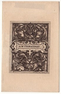 CHARLES WILLIAM SHERBORN: Exlibris für A. W. Thibaudeau 1887