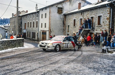 Ari Vatanen Bruno Berglund Mitsubishi Galant Rally Monte Carlo on - Old Photo 1