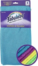 Fabuloso Microfiber Cleaning Cloths - Rainbow 8 Count (Pack of 1), 