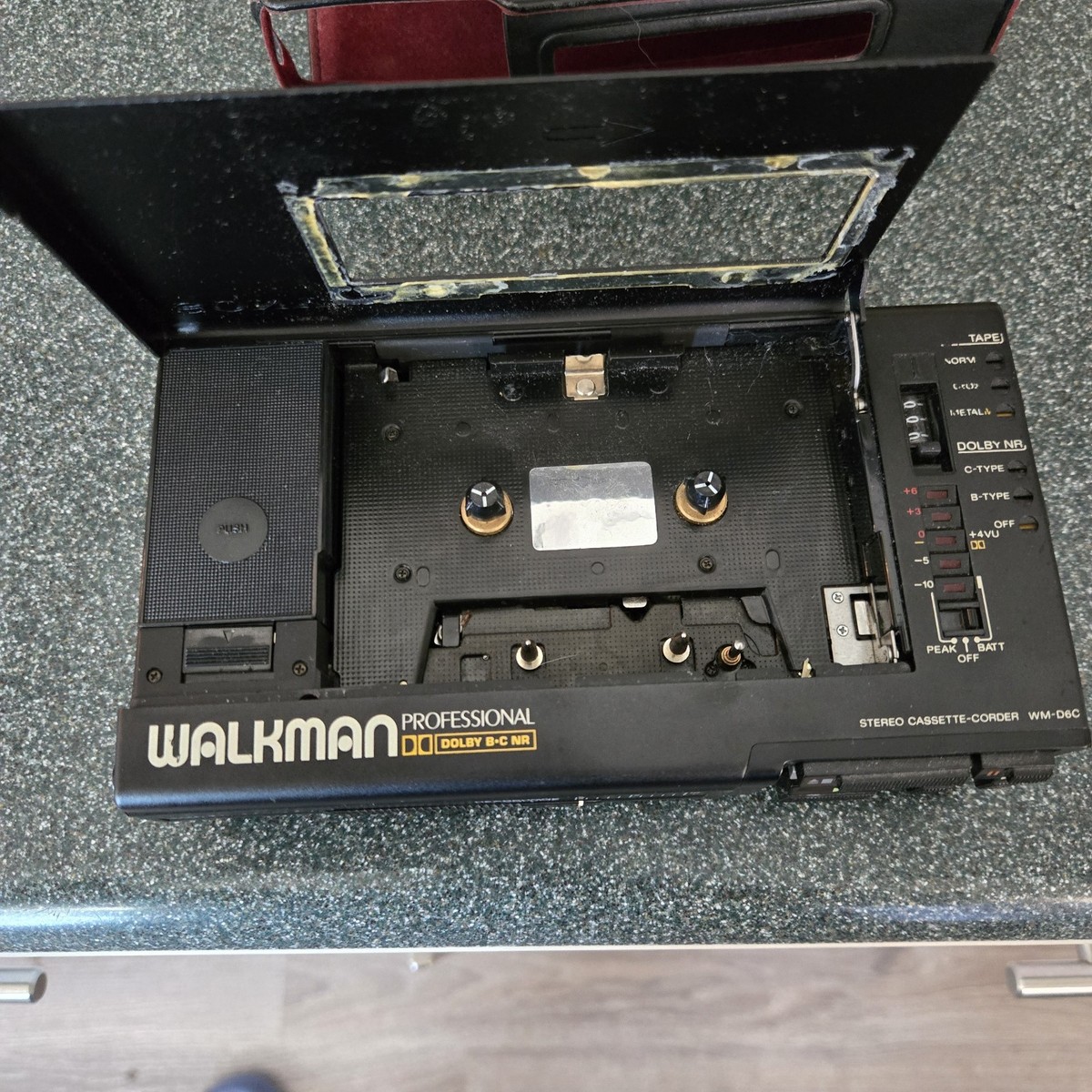 Vtg Sony Professional Walkman WM-D6C w/ Case Belts Rubber Capstan