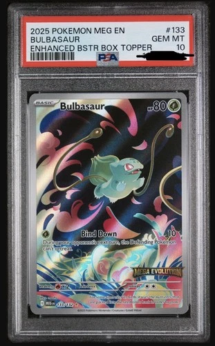 PSA 10 Bulbasaur Box Topper Stamp #133 2025 Pokemon Mega Evolution
