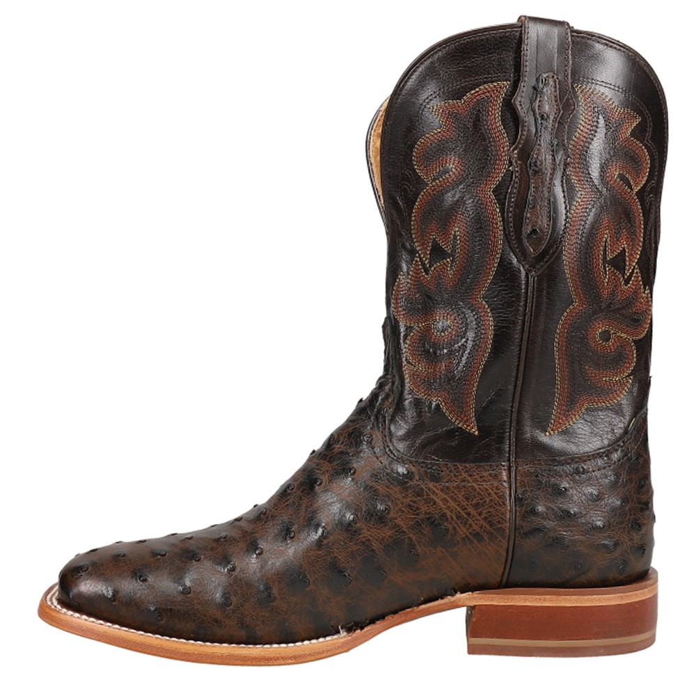 Tony Lama Quaid 11 Inch Full Quill Ostrich Square Toe Cowboy  Mens Brown Dress B image 3