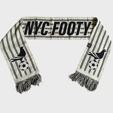 NWT Ruffneck NYC Footy Champs Beige Black Scarf Soccer Club Dual Sided Unisex