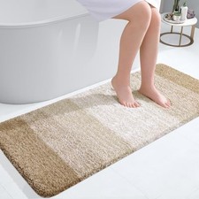 Bathroom Runner Rugs 47x20, Extra Soft Absorbent Microfiber Bath 47" x 20" Tan
