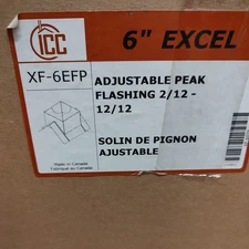 Excel Chimney 6" Adjust Peak Flashing 2/12-12/12.  XF-6EFP
