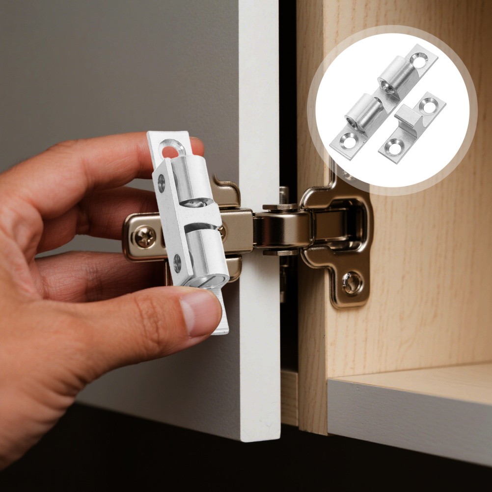 4 Pcs Closet Ball Door Touch Latches for Cabinet Doors Brass