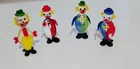 Vintage Set of 4 Murano Glass Mini Clown Figurines Hand Blown Art Glass Italy