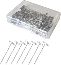 T Pins, 50 Pack T-Pin 2 Inch Wig Pin for Blocking Knitting, Modelling, Crafts an