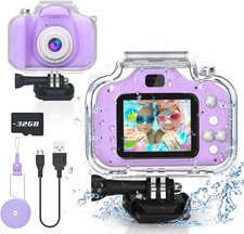 Kids Waterproof Digital Camera Gifts for 6 7 8 9 10 Year Old Action Kids Came...