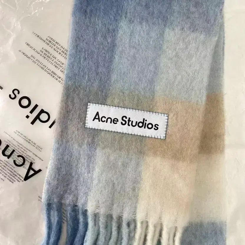 Acne Studios Blue Checkered Scarf Official