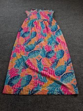 Lilly Pulitzer Girls XL 12-14 Maxi Dress Cotton Pineapple Tropical Pink