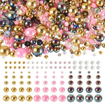 100G Flatback Pearls for Crafts Mixed Size 3-9mm Half Pearls Plastic Cabochon...