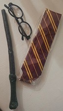Harry Potter Costume Set with Wand, Glasses, and Gryffindor Tie