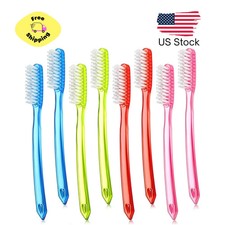 8 Pieces Extra Hard Firm Bristle Toothbrushes for Adults Full Head