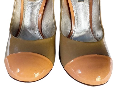 Dolce & Gabbana Decollete Vernice Apricot Taupe High Heel Pumps Size 36.5 US 6 - Picture 5 of 11