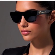 Women Sunglasses Dark Black Lens Frame Designer Style Men Street Wear UV400