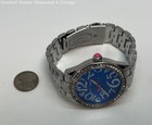 Women's Betsey Johnson Rhinestone Blue Dial Silver Tone Watch, 98.2g — photo 2