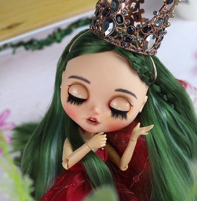 Blythe Doll 1/6 Joint Body Hand Painted Eyebrows Long Eyelashes Sleepy Eyes OOAK