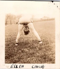 PH2288 Woman Bending Over Back To Camera Unusual Weird Vintage Snapshot Photo