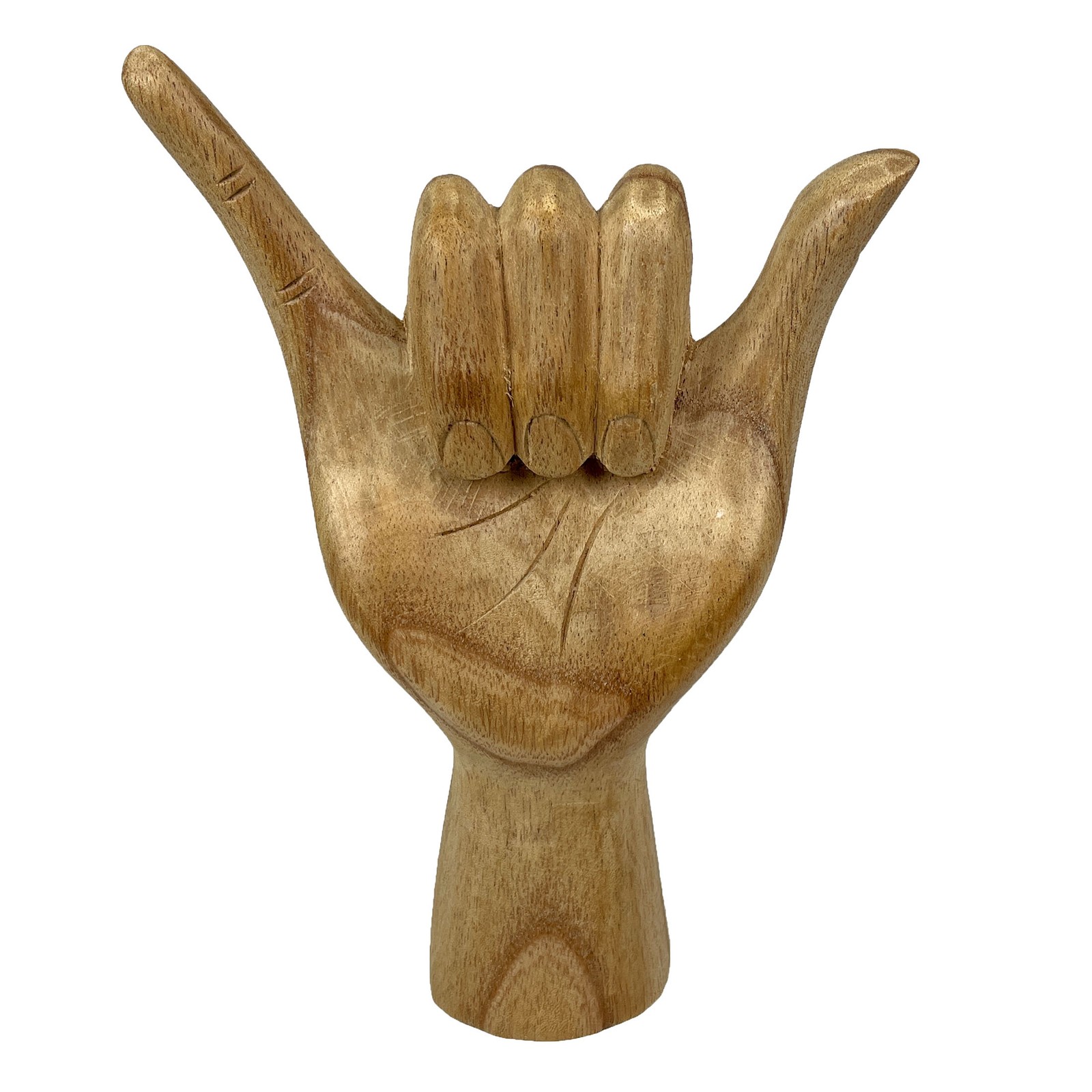 Zeckos Hang Loose Wooden Hand Sculpture – Relaxed Vibes Decor
