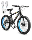 VEVOR 20" Mountain Bike MTB Bicycle Shimano 7 Speed Carbon Steel Dual Disc Brake