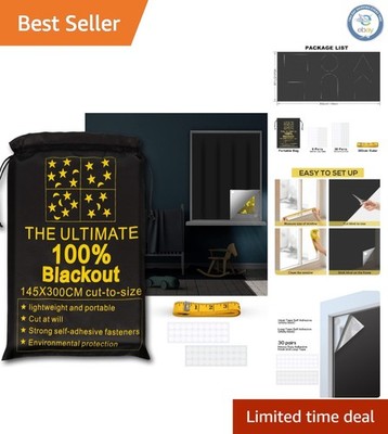 Luxury Blackout Window Shade 118 x57  for Nurseries & Travel - Easy Install