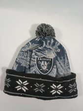 Las Vegas Raiders NFL Football LED LIGHTED Beanie Hat Cuffed Pom Cap FAST Ship