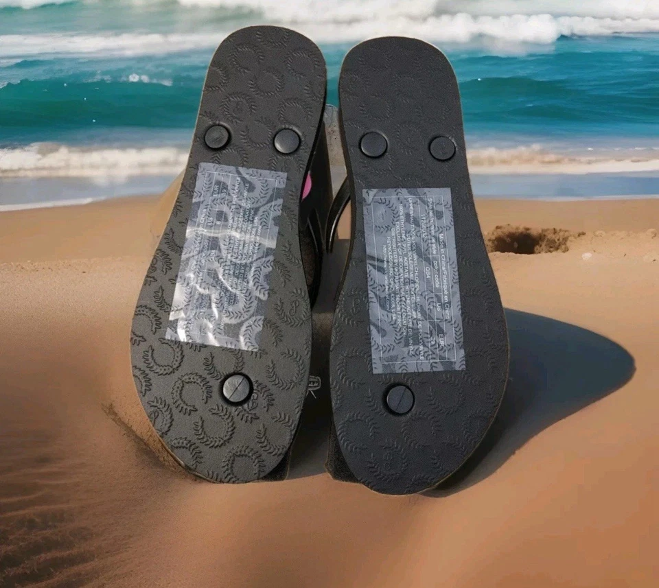 Новый Victoria's Secret розовый шлепанцы сандалии стринги черный бабочка печати» 6» - Изображение 4 из 4