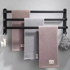 3 Tier Towel Bar Wall Mounted Bath Towel Rack Towel Storage Shelf for Bathroo...