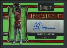 2021-22 ARTIS GILMORE 66/99 AUTO PANINI SELECT IN FLIGHT NEON GREEN AUTOGRAPHS
