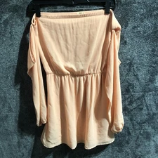Tobi Shirt Womens Small Pink Off Shoulder Cold Shoulder Tunic Top Long Sleeve